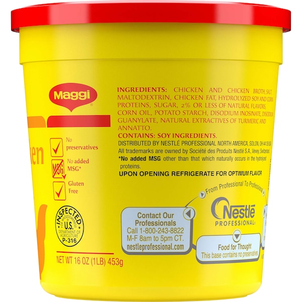 Maggi Maggi Chicken Base (No Added MSG) Gluten Free 1lbs, PK6 - 00074826113060