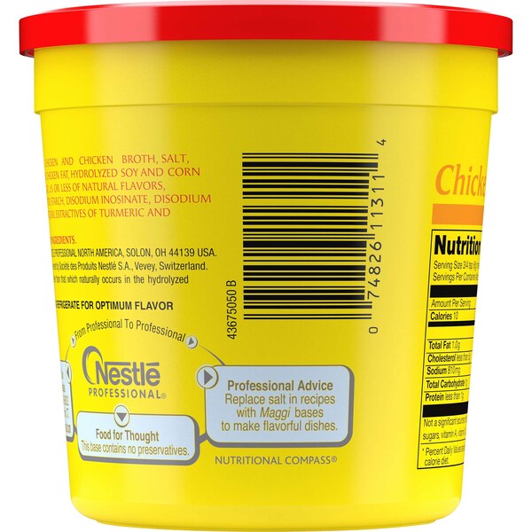 Maggi Maggi Chicken Base (No Added MSG) Gluten Free 1lbs, PK6 - 00074826113060