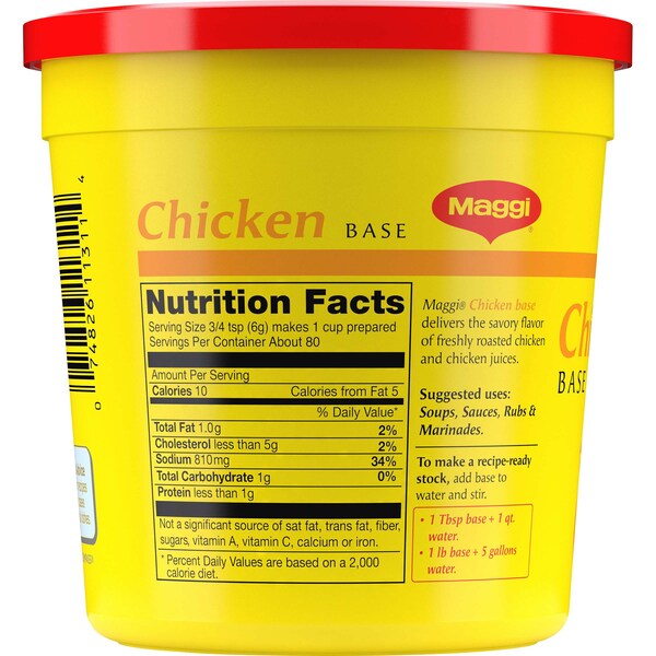 Maggi Maggi Chicken Base (No Added MSG) Gluten Free 1lbs, PK6 - 00074826113060