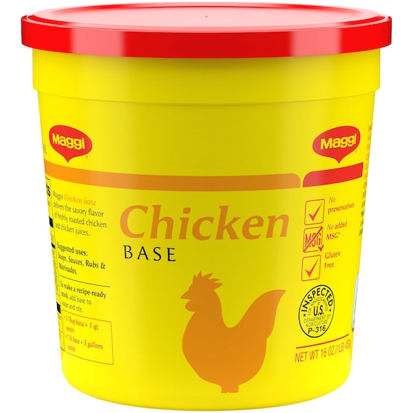 Maggi Maggi Chicken Base (No Added MSG) Gluten Free 1lbs, PK6 - 00074826113060