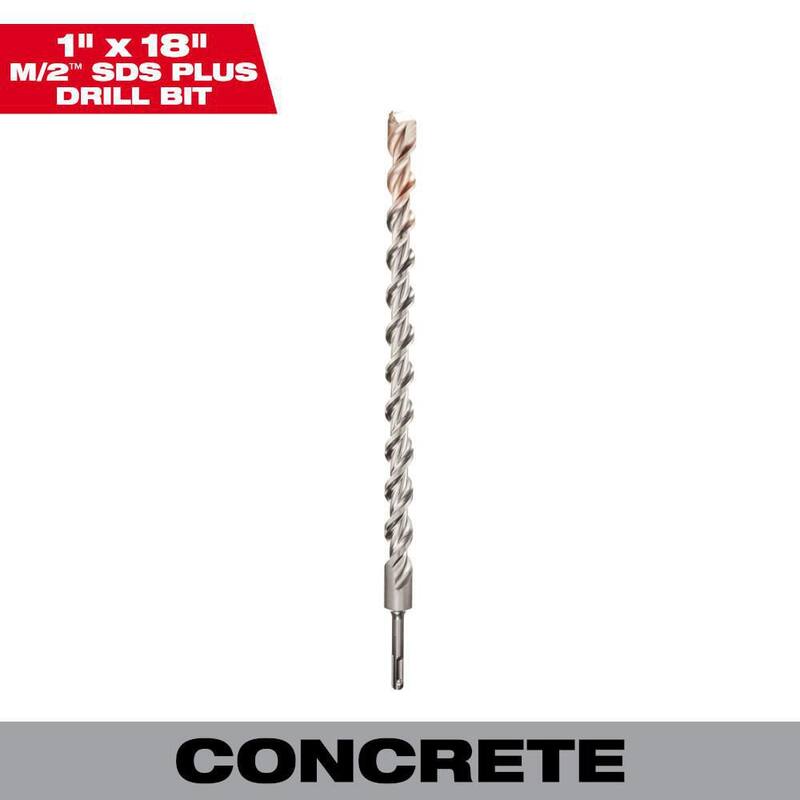 Milwaukee 1 pulgada x 18 pulgadas Broca de carburo SDS-PLUS de 2 cortes - 48-20-8285