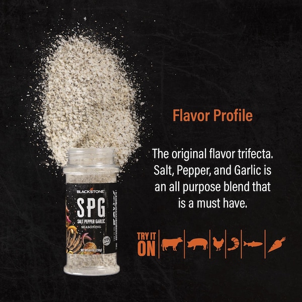 Blackstone Blackstone SPG Salt PepperGarlic BBQ Seasoning 8.4 oz - 4229