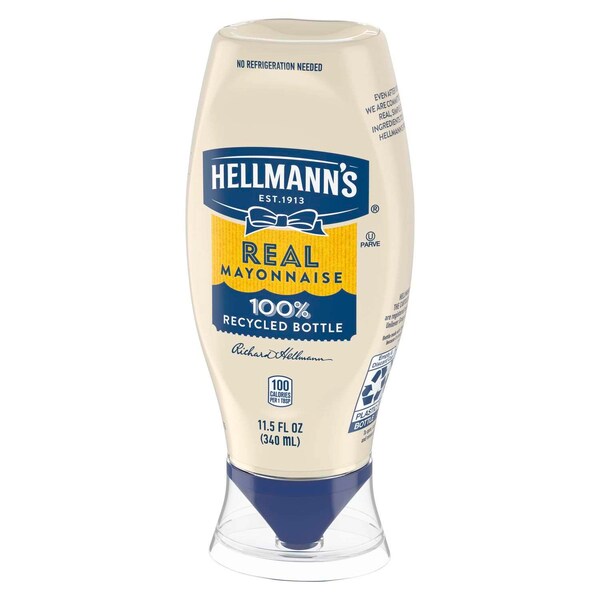 Hellmanns Mayonnaise Real Mayonnaise-Squeeze Bottle 11.5 fl. oz., PK12 - 84137049