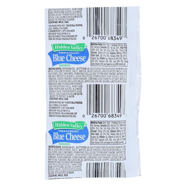 Hidden Valley Hidden Valley Thick & Creamy Blue Cheese Dressing 1.5 oz. Packet, PK84 - 85512HVR