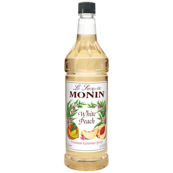 Monin Monin White Peach Syrup 1 Liter Bottle, PK4 - M-FR148F