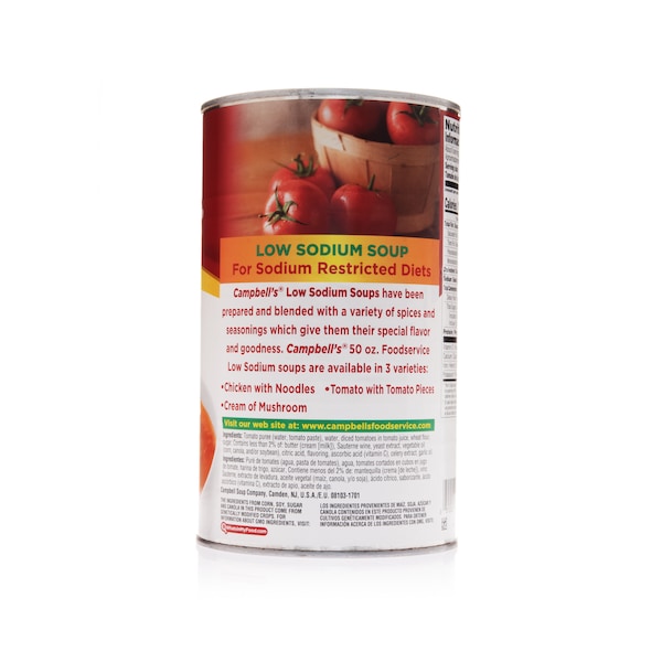 Campbells Ready To Serve Red & White Low Sodium Tomato Soup 50 oz., PK12 - 000001718
