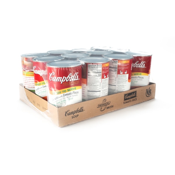 Campbells Ready To Serve Red & White Low Sodium Tomato Soup 50 oz., PK12 - 000001718