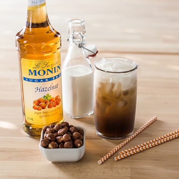 Monin Monin Sugar-Free Hazelnut Syrup 1 Liter Bottle, PK4 - M-FS023F