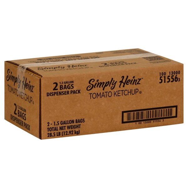Heinz Simply Heinz Pack Ketchup 1.5 gal. Bag, PK2 - 10013000515563