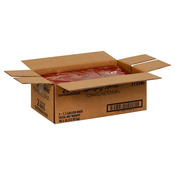 Heinz Simply Heinz Pack Ketchup 1.5 gal. Bag, PK2 - 10013000515563