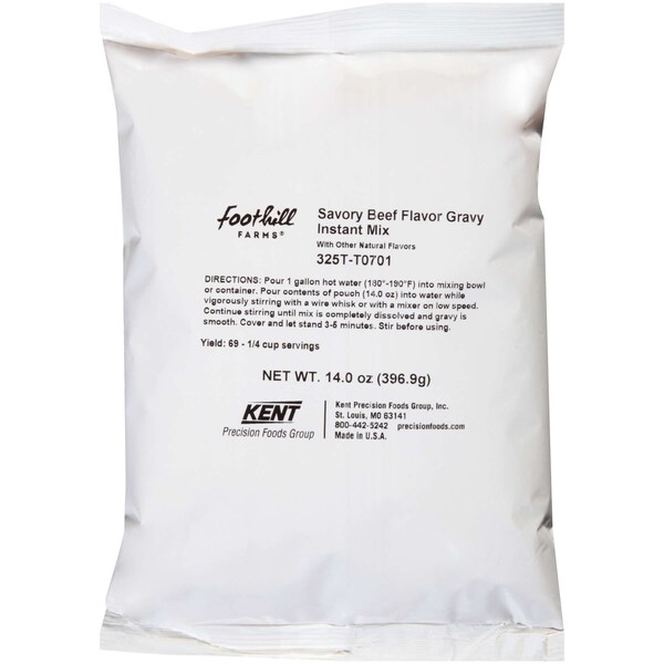 Foothill Farms Savory Instant Beef Flavor Gravy Mix 14 oz., PK8 - 325T-T0701