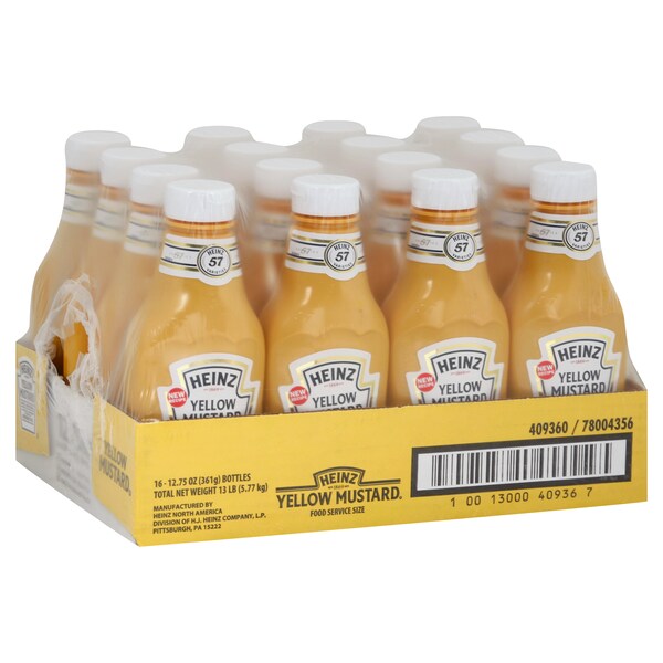 Heinz Heinz Classic Yellow Squeeze Mustard 12.75 oz. Bottle, PK16 - 10013000409367