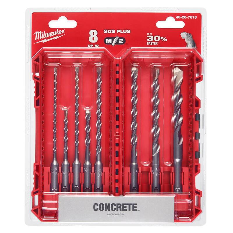 Juego de brocas de carburo con 2 cortadores SDS Plus de Milwaukee (16 piezas) - 48-20-7673-48-20-7673