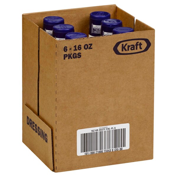 Kraft Kraft Zesty Italian Dressing 16 fl. oz. Bottles, PK6 - 00021000733439