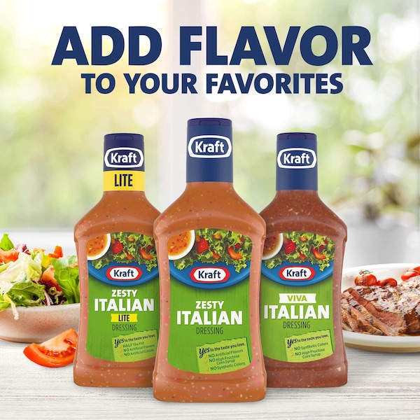 Kraft Kraft Zesty Italian Dressing 16 fl. oz. Bottles, PK6 - 00021000733439