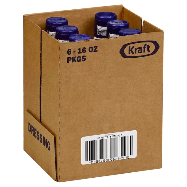 Kraft Kraft Zesty Italian Dressing 16 fl. oz. Bottles, PK6 - 00021000733439
