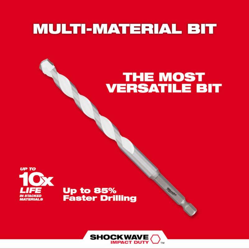Juego de brocas de carburo para martillo Milwaukee SHOCKWAVE y materiales múltiples (17 piezas) - 48-20-9058-48-20-8899.