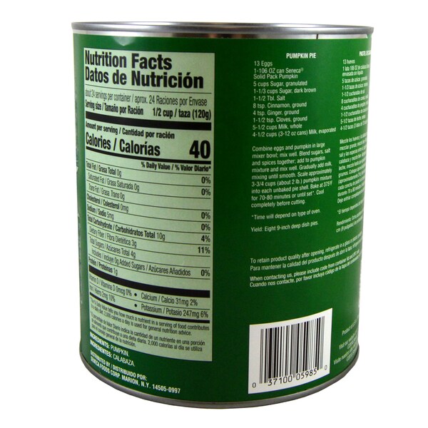 Seneca Seneca Pumpkin Can 106 oz., PK6 - F003710005985