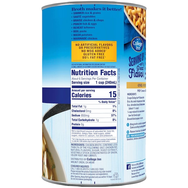 College Inn 48 oz. College Inn Chicken Broth, PK12 - 2001554