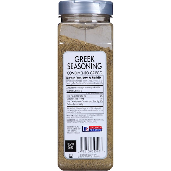 Mccormick McCormick Greek Seasoning 23 oz. Container, PK6 - 932540