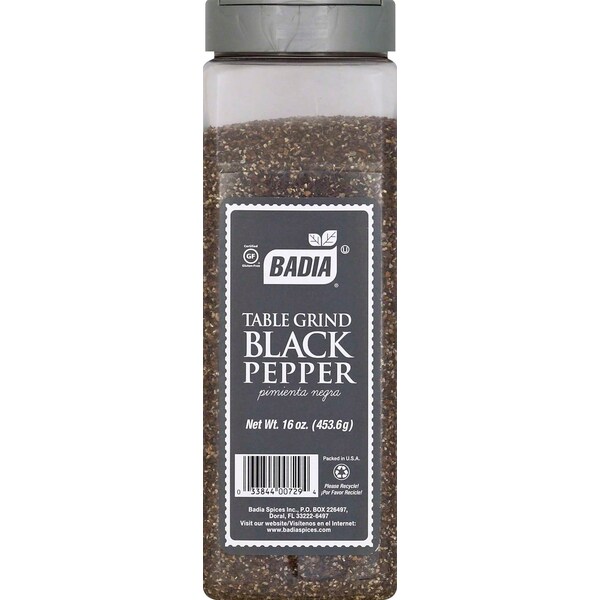 Badia Badia Pepper Black Table Grind Rollermill 16 oz. Bottle, PK6 - 00033844907297