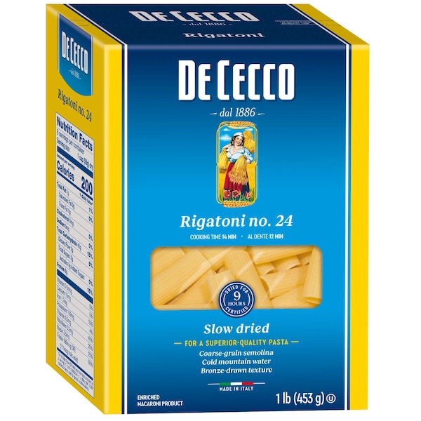 De Cecco De Cecco No. 24 Rigatoni 1lbs Box, PK12 - VSS0024