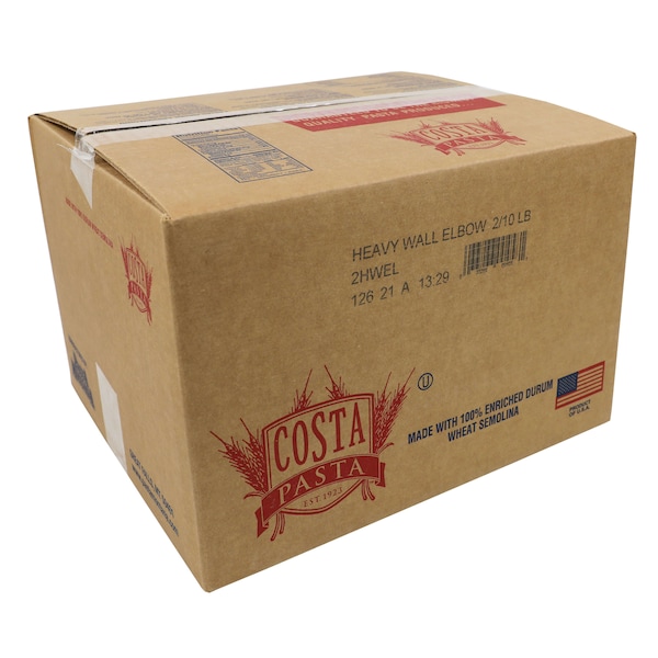 Costa Costa Elbow Heavy Wall Pasta 10lbs, PK2 - 2HWEL