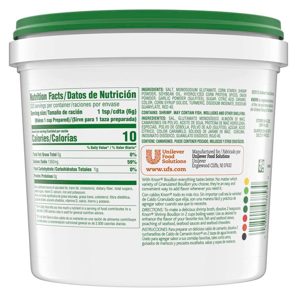 Knorr Knorr Caldo De Camaron Shrimp Base/Bouillon 4.4lbs Tub, PK4 - 84103853