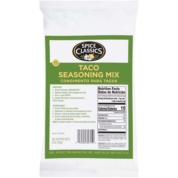 Spice Classics Spice Classics Taco Seasoning 9 oz., PK6 - 932715