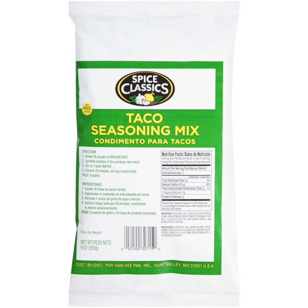 Spice Classics Spice Classics Taco Seasoning 9 oz., PK6 - 932715
