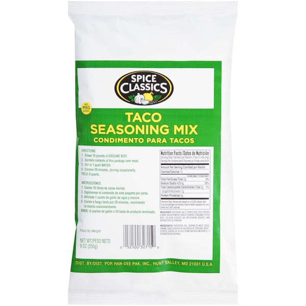 Spice Classics Spice Classics Taco Seasoning 9 oz., PK6 - 932715