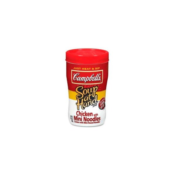 Marjack Campbell's Soup At Hand, Microwavable, Chicken Noodle, 10.75 Oz, 8/Carton - CAM14982