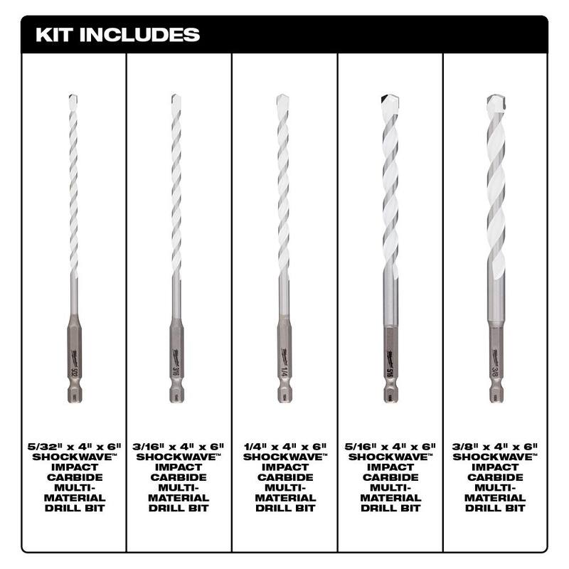 Juego de brocas de carburo Milwaukee para vidrio, azulejo, piedra natural y varios materiales (18 piezas) - 48-20-8988-48-20-8998-48-20-8898-48-20-9