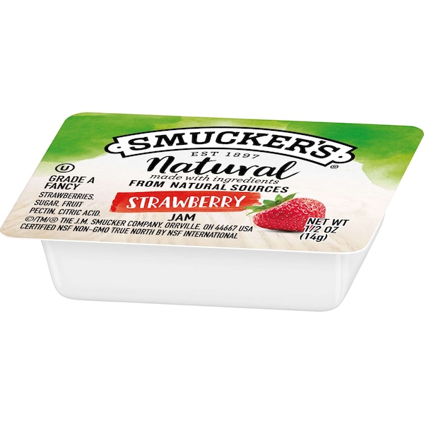Smuckers Smucker's Natural Strawberry Jam .5 oz. Cup, PK200 - 5150008201