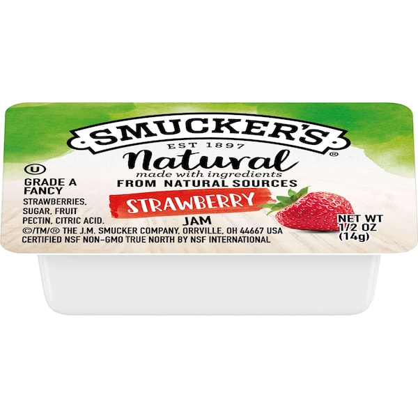Smuckers Smucker's Natural Strawberry Jam .5 oz. Cup, PK200 - 5150008201