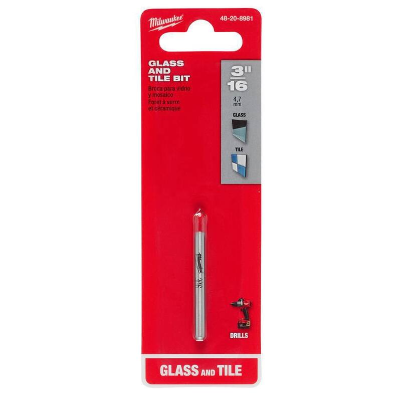 Broca para vidrio y azulejo con punta de carburo de 3/16 pulgadas de Milwaukee - 48-20-8981