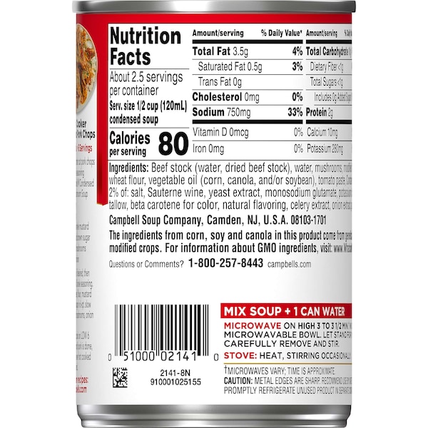 Campbells Campbell's Condensed Soup Red & White Golden Mushroom 10.5 oz., PK12 - 000017961