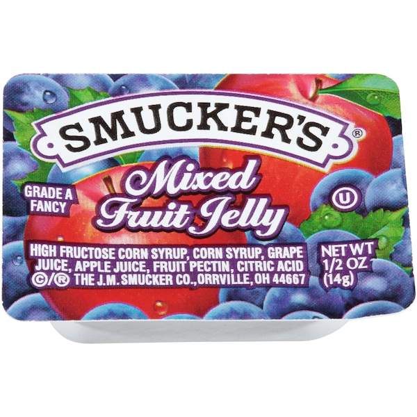 Smuckers Smucker's Kosher Mixed Fruit Plastic Jelly Cups .5 oz., PK200 - 5150000765