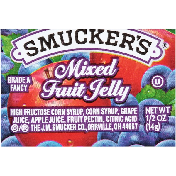 Smuckers Smucker's Kosher Mixed Fruit Plastic Jelly Cups .5 oz., PK200 - 5150000765