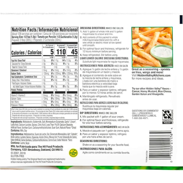 Hidden Valley Hidden Valley Milk Based Original Ranch Dry Salad Dressing 8 oz., PK12 - 21176