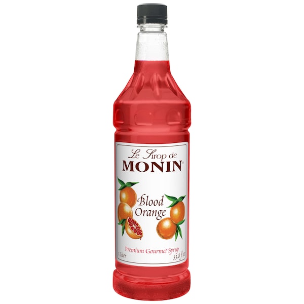 Monin Monin Blood Orange Syrup 1 Liter Bottle, PK4 - M-FR069F