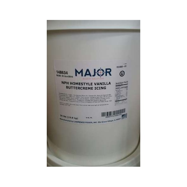 Major Bakery Solutions Major Bakery Solutions Nph Homestyle Vanilla Buttercreme Icing 35lbs - 148634