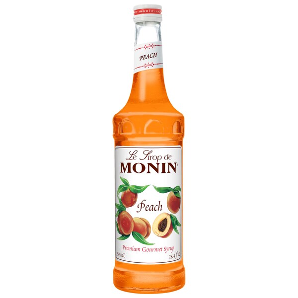 Monin Monin Peach Syrup 750mL Bottle, PK12 - M-AR036A