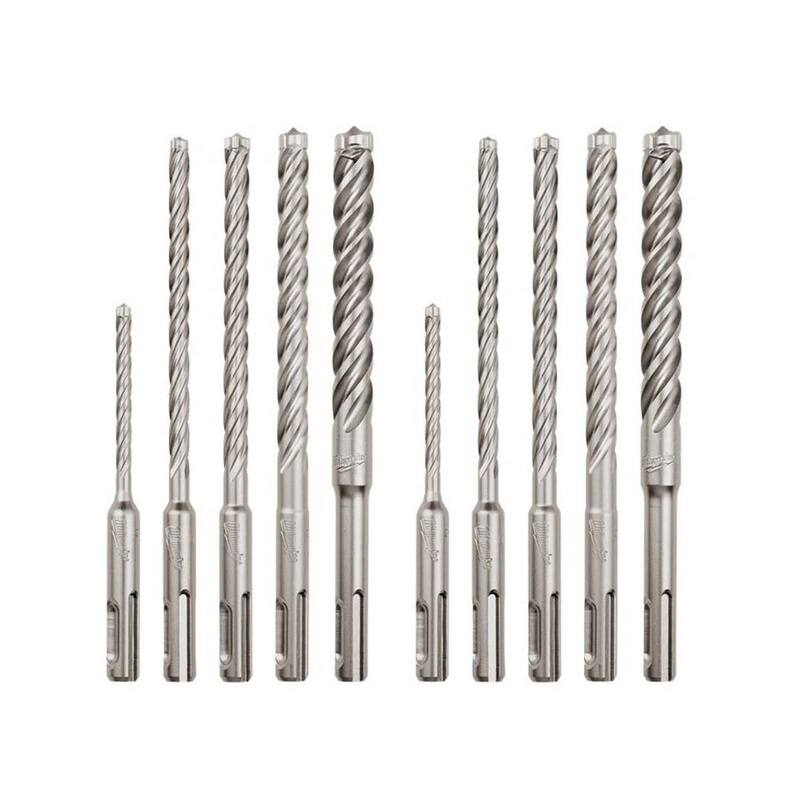 Juego de Brocas para Martillo SDS-PLUS de Carburo de 4 Cortes Milwaukee (10 Piezas) - 48-20-7498-48-20-7498