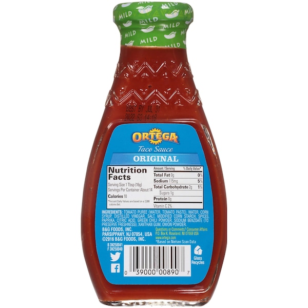 Ortega Ortega Mild Taco Sauce 8 oz., PK12 - 7700890