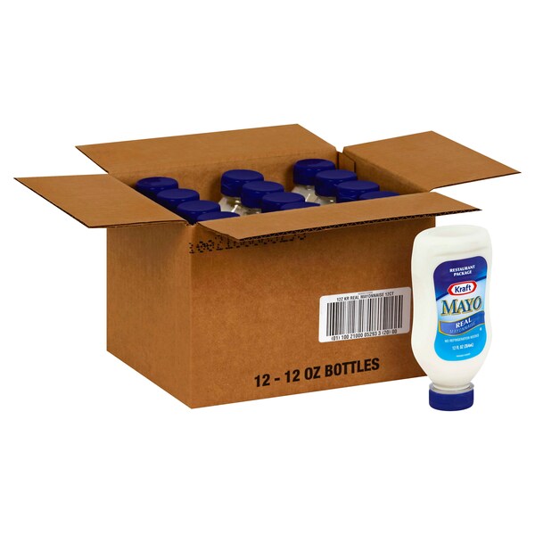 Kraft Kraft Real Mayo 12 fl. oz. Bottle, PK12 - 10021000052933