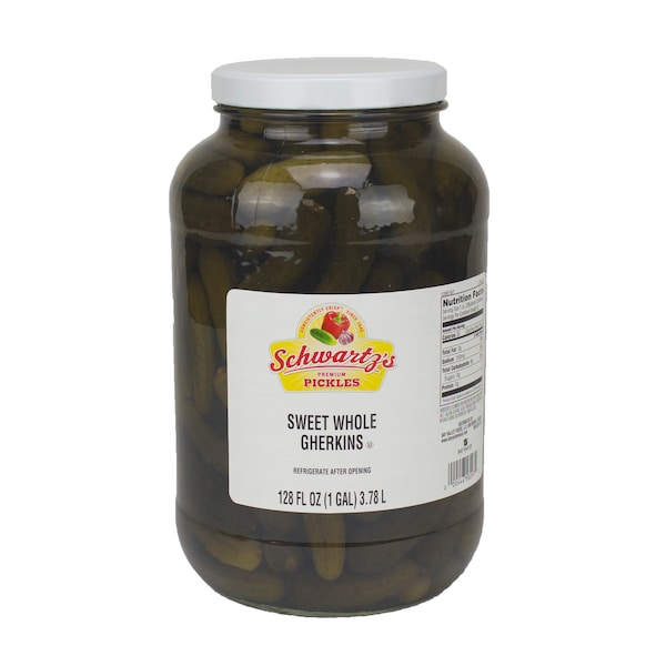 Schwartzs Schwartz's 171 To 184 Count Sweet Gherkins 1 gal., PK4 - 12901670756