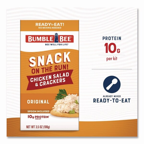 Bumble Bee Snack on the Run Chicken Salad with Crackers, 3.5 oz Pack, 12PK - KAR70820