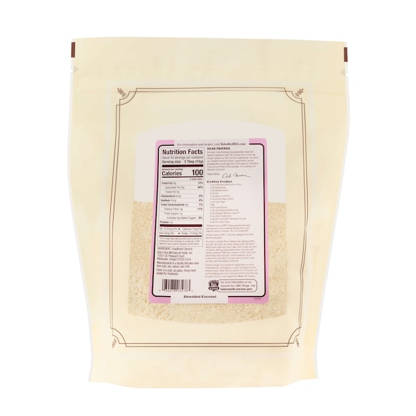 Bobs Red Mill Natural Foods Bob's Red Mill Shredded Coconut 24 oz. Bag, PK4 - 1135S244