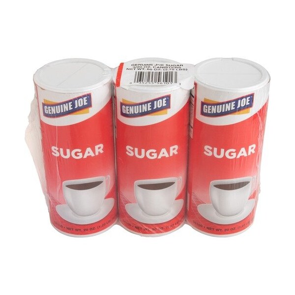 Geniune Joe SUGAR CANISTER, WITH RECLOSABLE LID, 20, 3PK - GJO56100